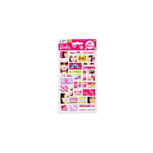 Barbie Character Small or Large Sticky White Paper Stickers Labels NEW